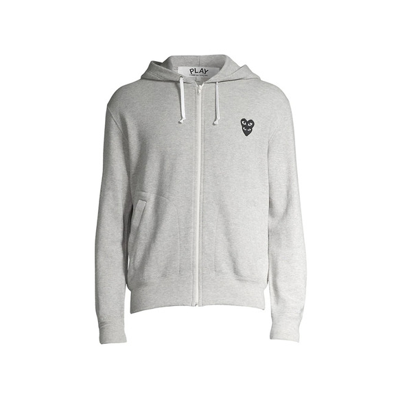 Comme des Garcons Other - COMME DES GARCONS CDG PLAY GRAY FULL ZIP HOODIE WITH BLACK HEART